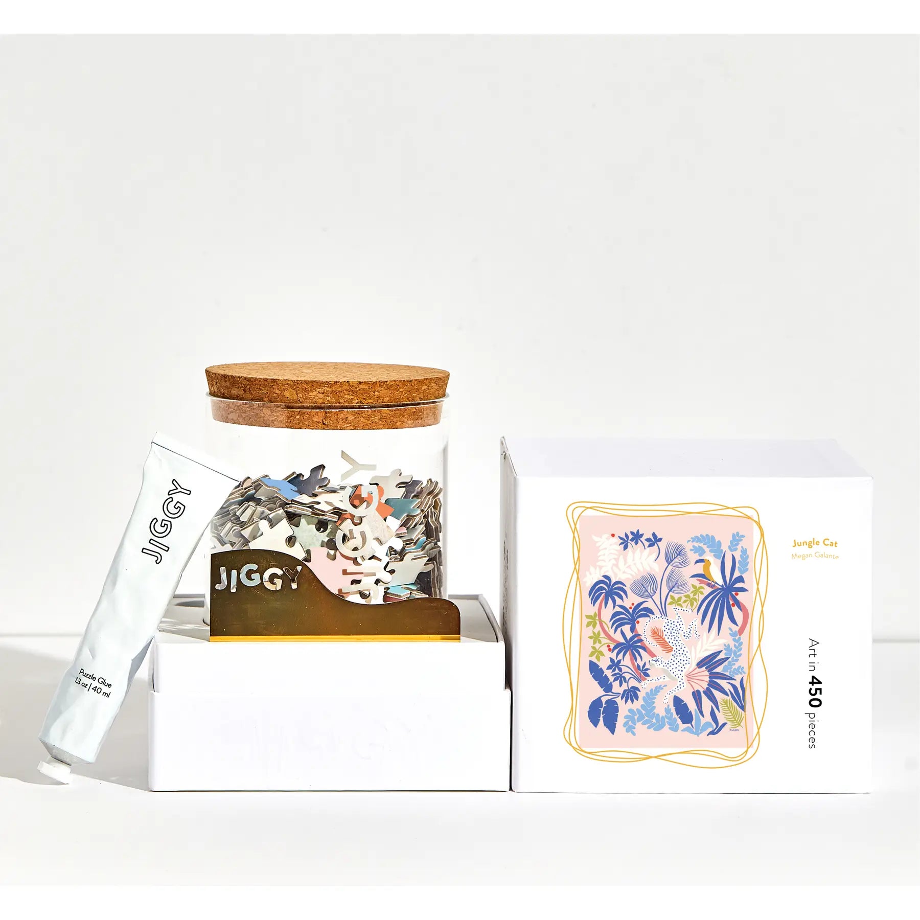 a fun jungle puzzle stored in a glass jar