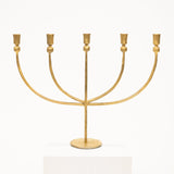 curved arm candelabra with five arms in brass