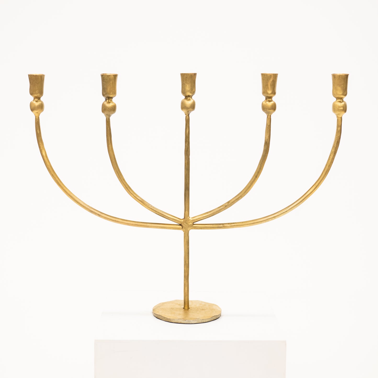 curved arm candelabra with five arms in brass