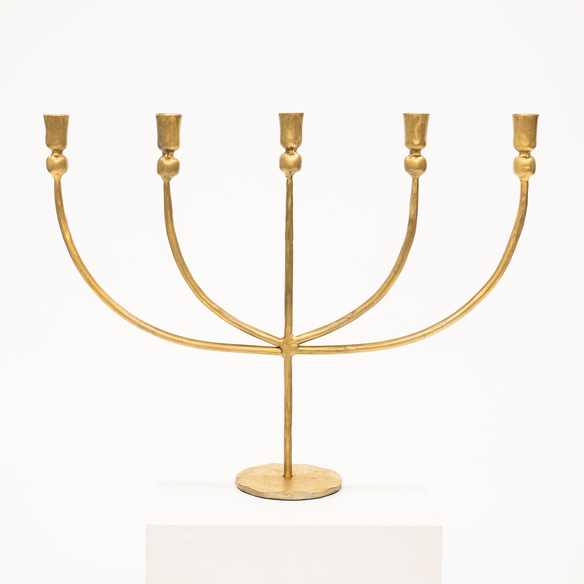 curved arm candelabra with five arms in brass