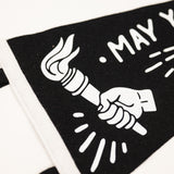 close up never lose flame black and white pennant