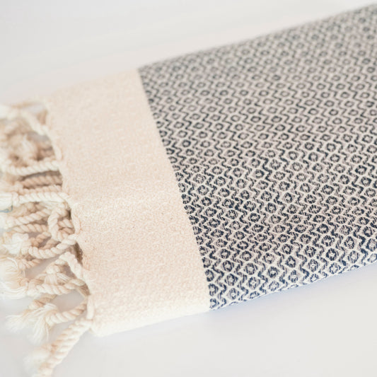 Grey Diamond Turkish Hand Towel