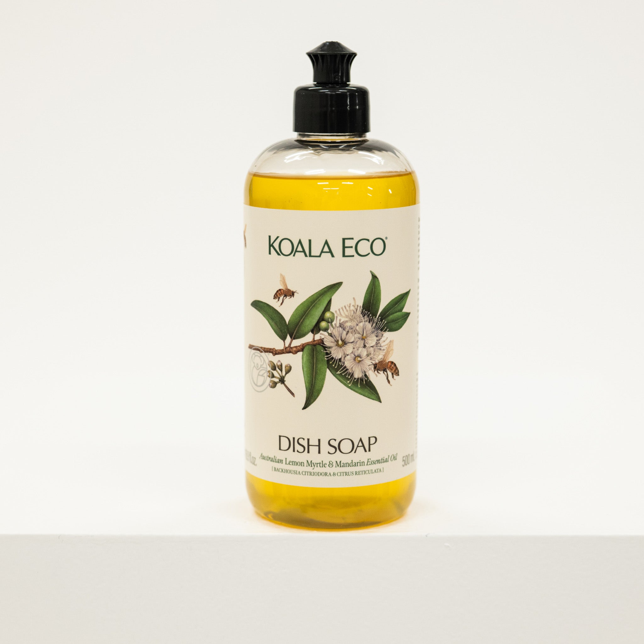 Bottle of Koala Eco dish soap on a white background