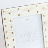 Brass Dotted Cream Frame: Two Sizes