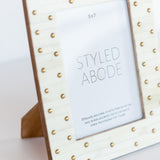 Brass Dotted Cream Frame: Two Sizes