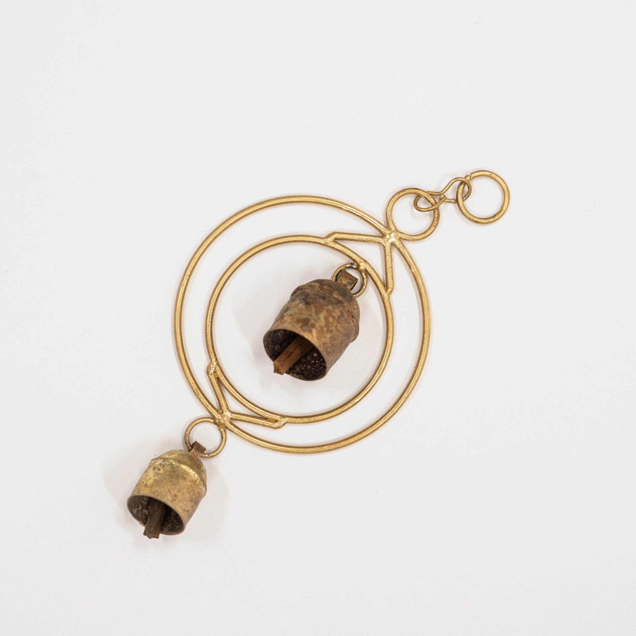 Gold bell chime on a white background