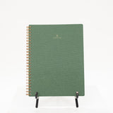 fern green linen covered notebook