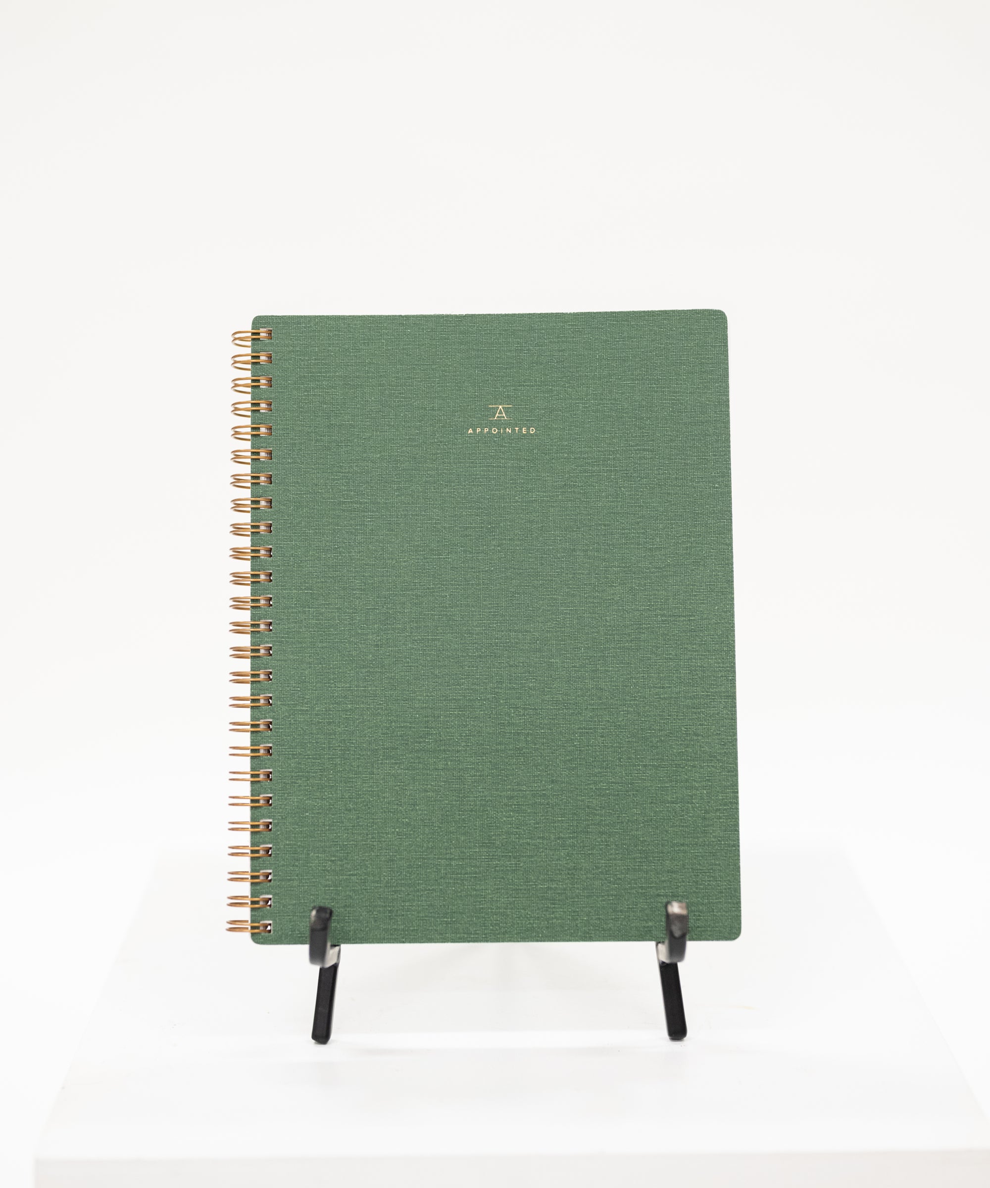 fern green linen covered notebook