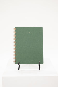 fern green linen covered notebook