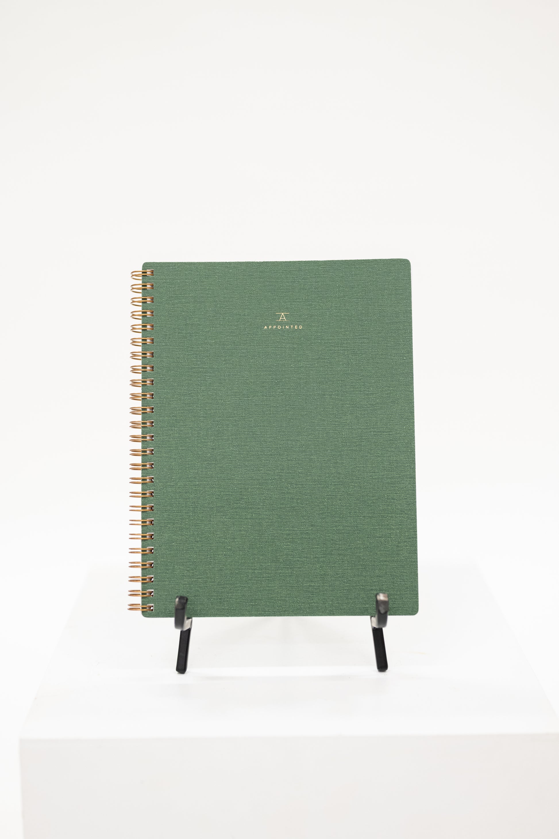 fern green linen covered notebook