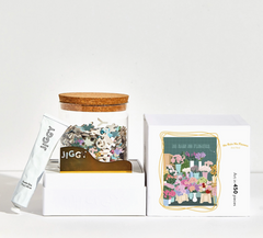 flower shop puzzle in glass jar