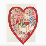 heart shaped greeting card with love you and geese