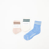 set of three light colored girlfriend socks by Le Bon.