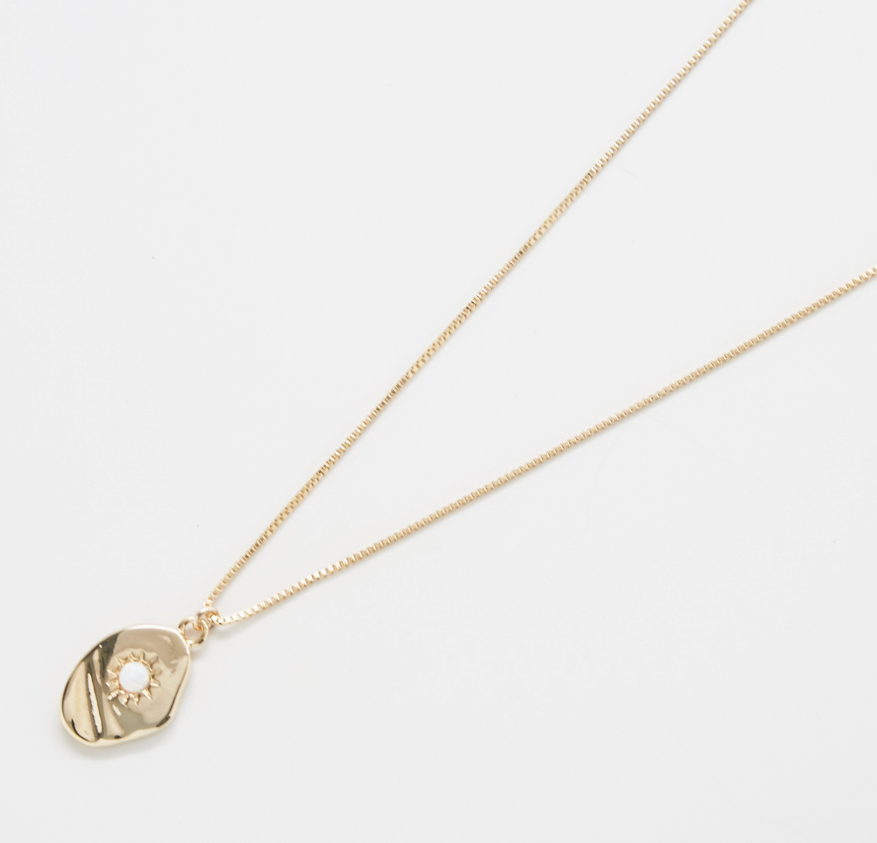Gold necklace, Opal pendant, Gold jewelry, Hypoallergenic necklace, Everyday jewelry