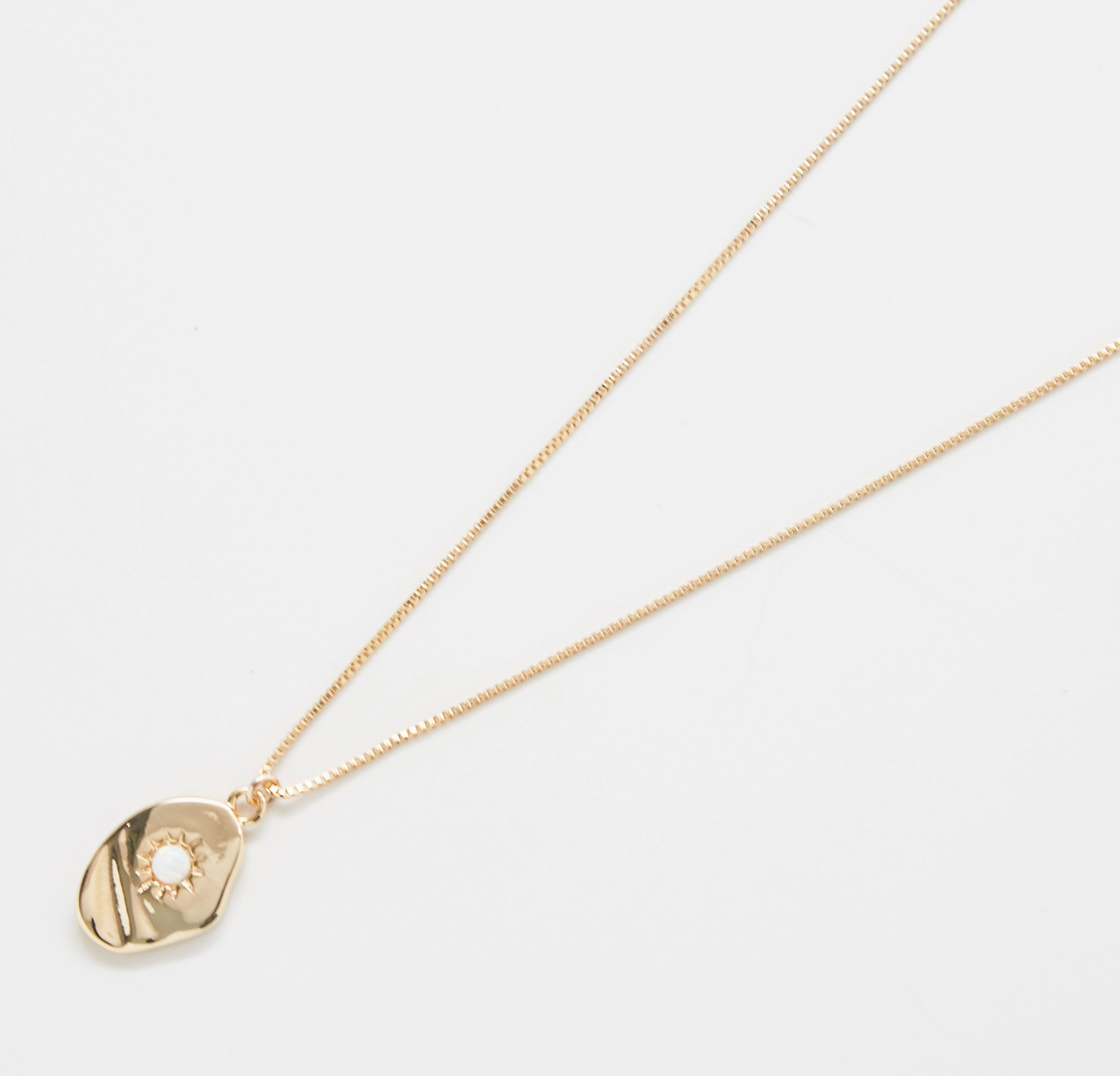 Gold necklace, Opal pendant, Gold jewelry, Hypoallergenic necklace, Everyday jewelry