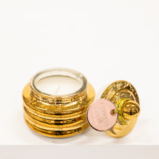 gold mercury glass christmas candle