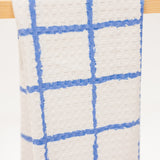 Gray with Blue Grid Microfiber Kitchen Towel