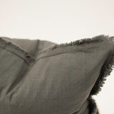 Gray Fringe Pillow 20x20