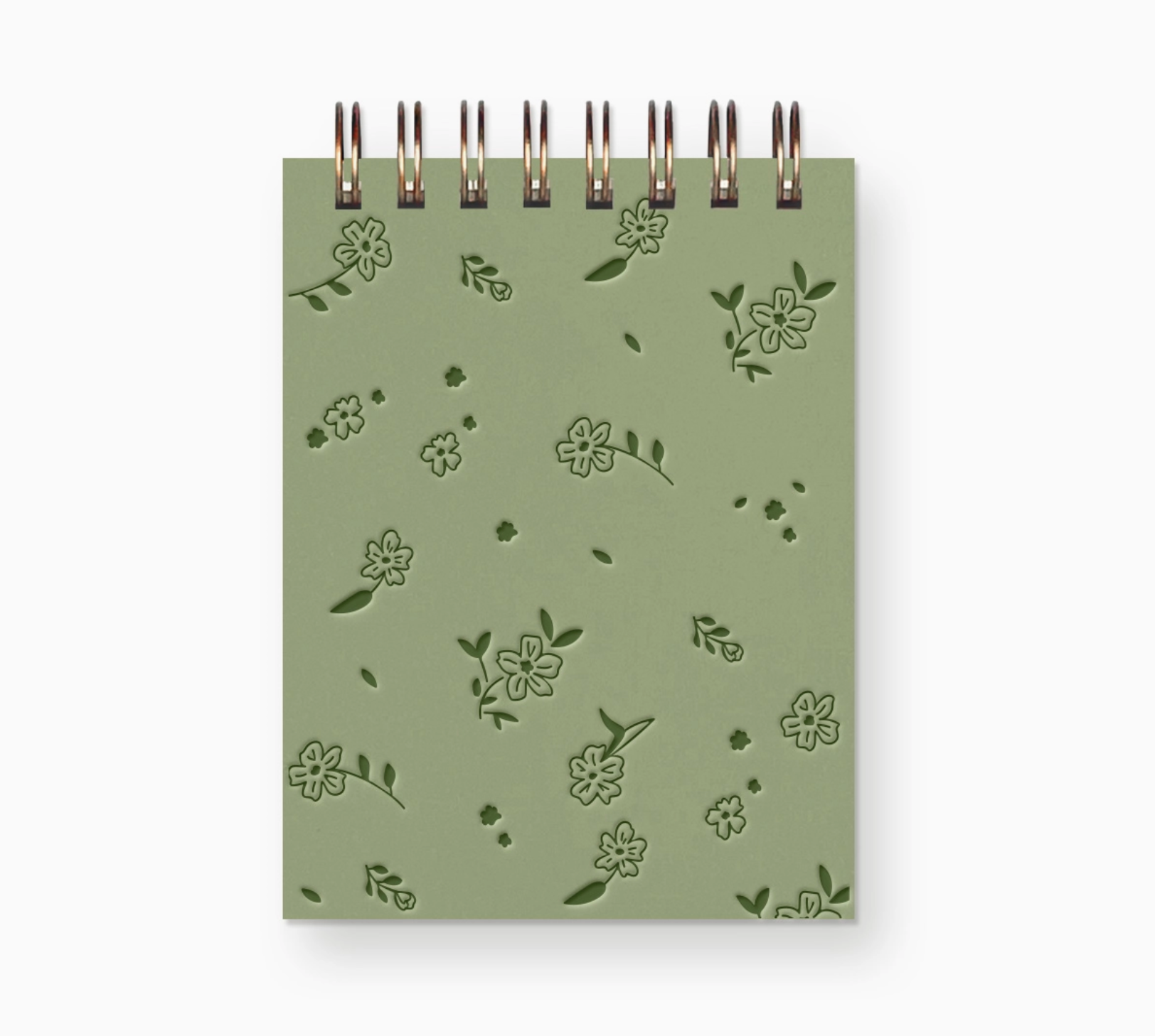 green with flowers pocket notebook