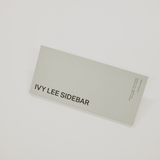 Gray card with 'IVY LEE SIDEBAR' text on a white background