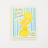 Book titled 'For the Love of Lemons' with lemon illustrations on a white background