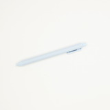 light blue pen on a white background