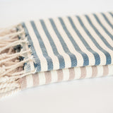 Navy Stripe Turkish Hand Towel