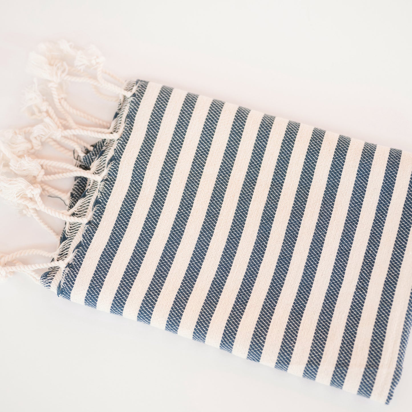 Navy Stripe Turkish Hand Towel