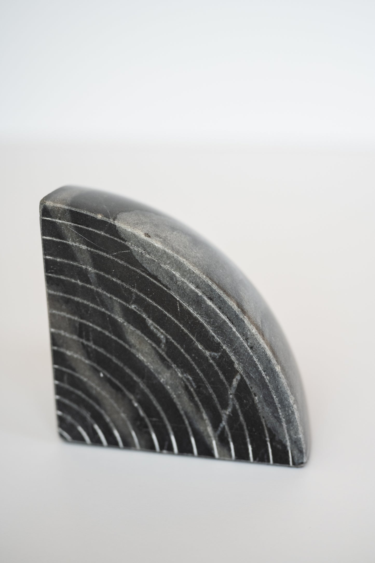 Etched Black Marble Bookend