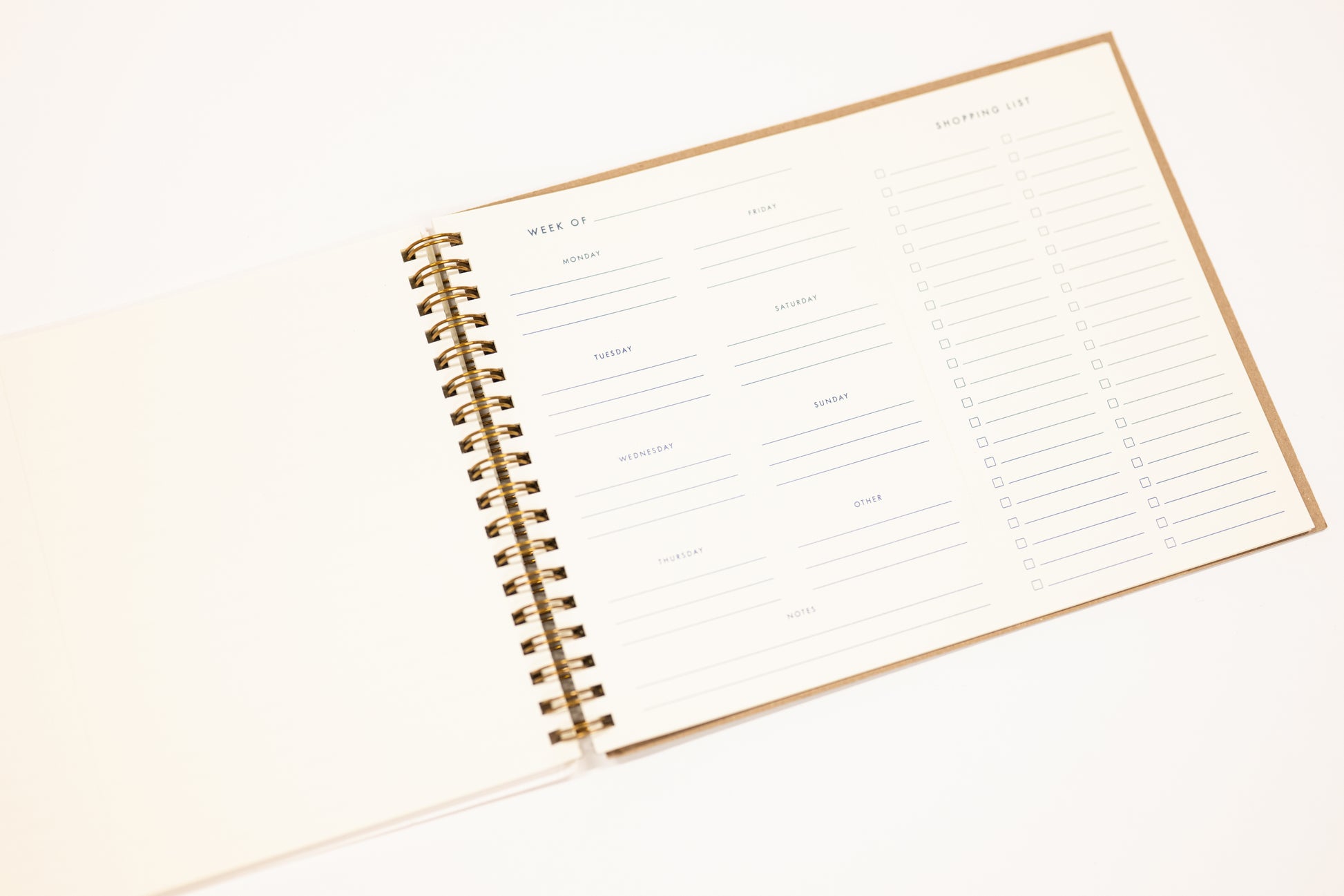 meal planning and shopping list pages