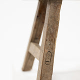 detail shot of small wooden riser or stool