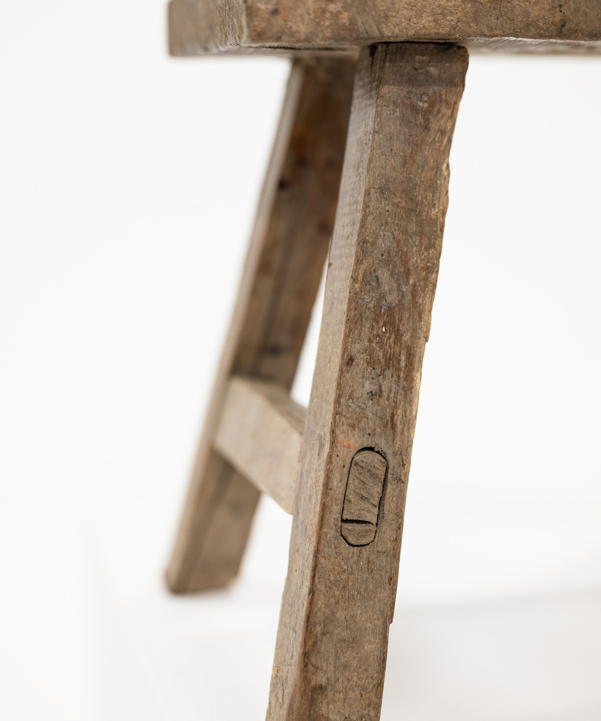 detail shot of small wooden riser or stool