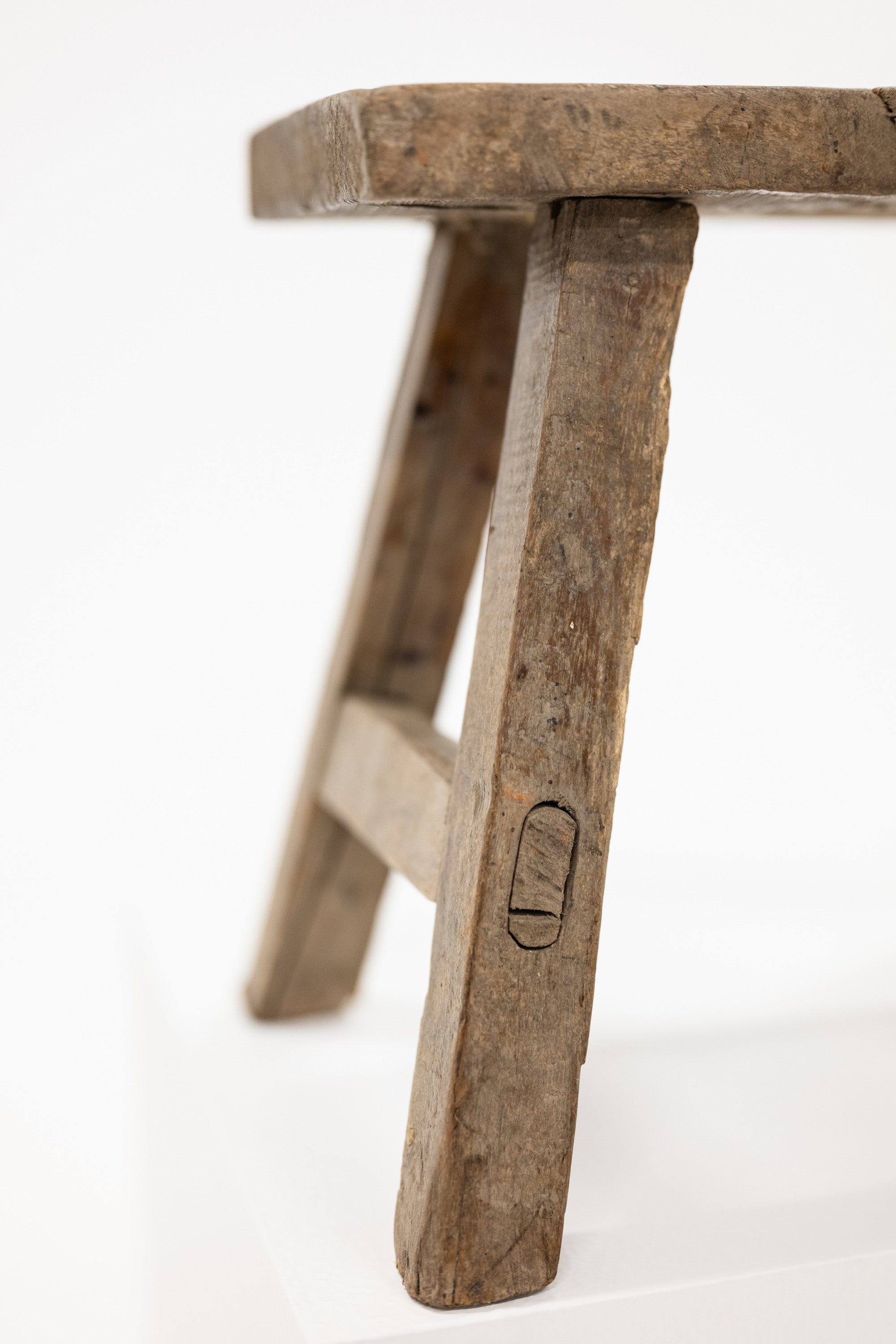 detail shot of small wooden riser or stool