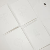 Set of 8 watercolor paintable notecards with envelopes. Feature mushroom patterns.