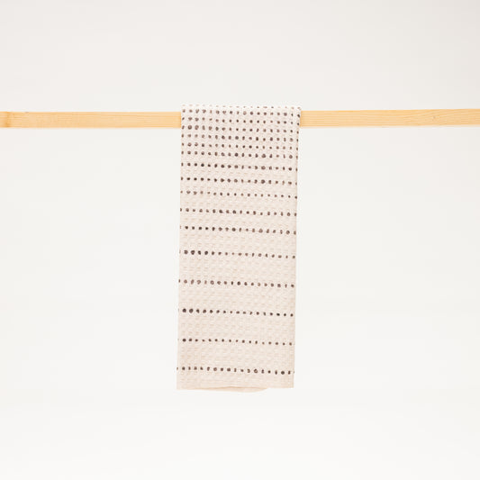 Neutral and black dotted microfiber kitchen towel