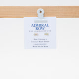 Card with 'Admiral Row' branding on a white background