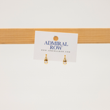 Opal stone set in gold huggies