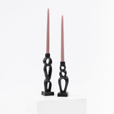 Organic Black Candlestick - Sculptural Candle Taper Holder