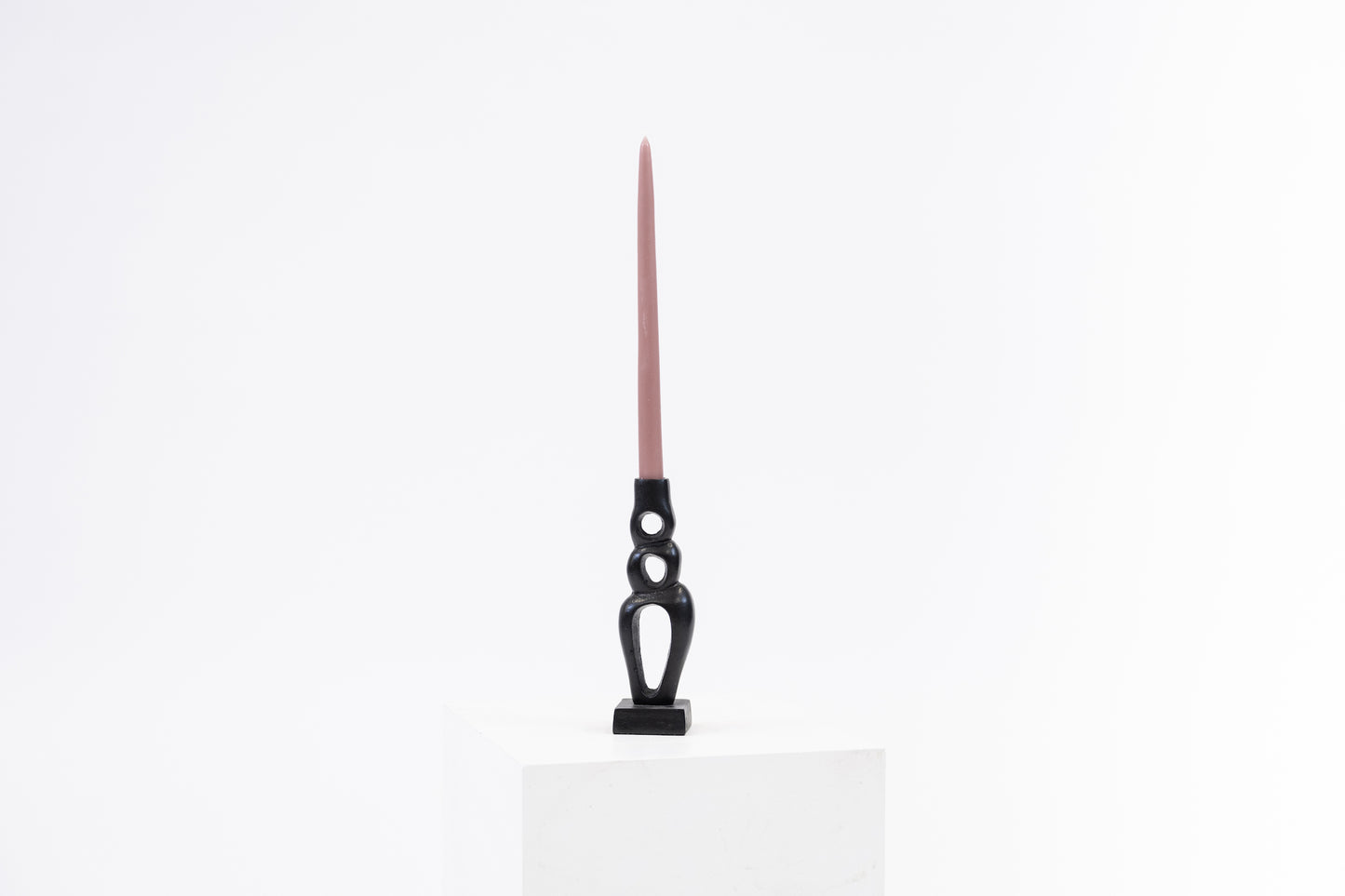 Organic Black Candlestick - Sculptural Candle Taper Holder