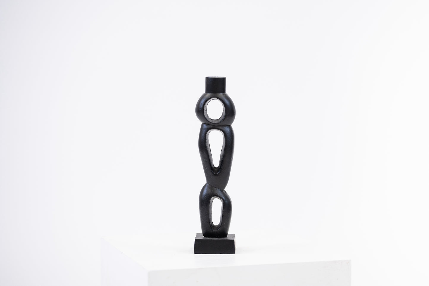 Organic Black Candlestick - Sculptural Candle Taper Holder