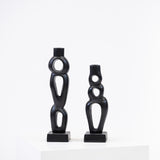 Organic Black Candlestick - Sculptural Candle Taper Holder