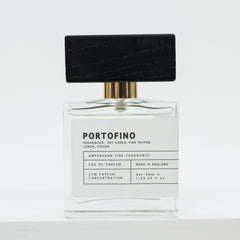 Perfume bottle labeled 'Portofino' on a white background