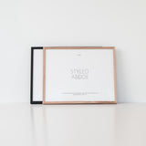 Two framed prints on a white surface with 'Styled Abode' branding.