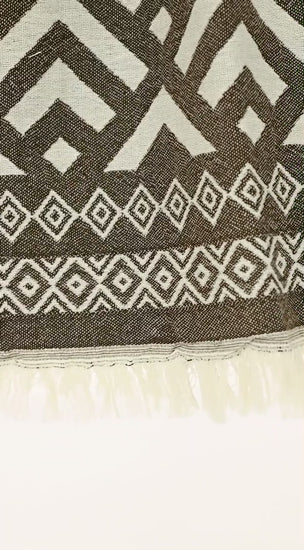 soft brown and cream diamond pattern throw blanket