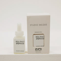 Studio McGee Sea Salt Driftwood fragrance bottle and packaging on a white background