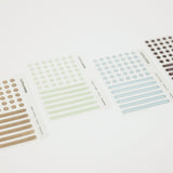 Set of raised stickers on a white background
