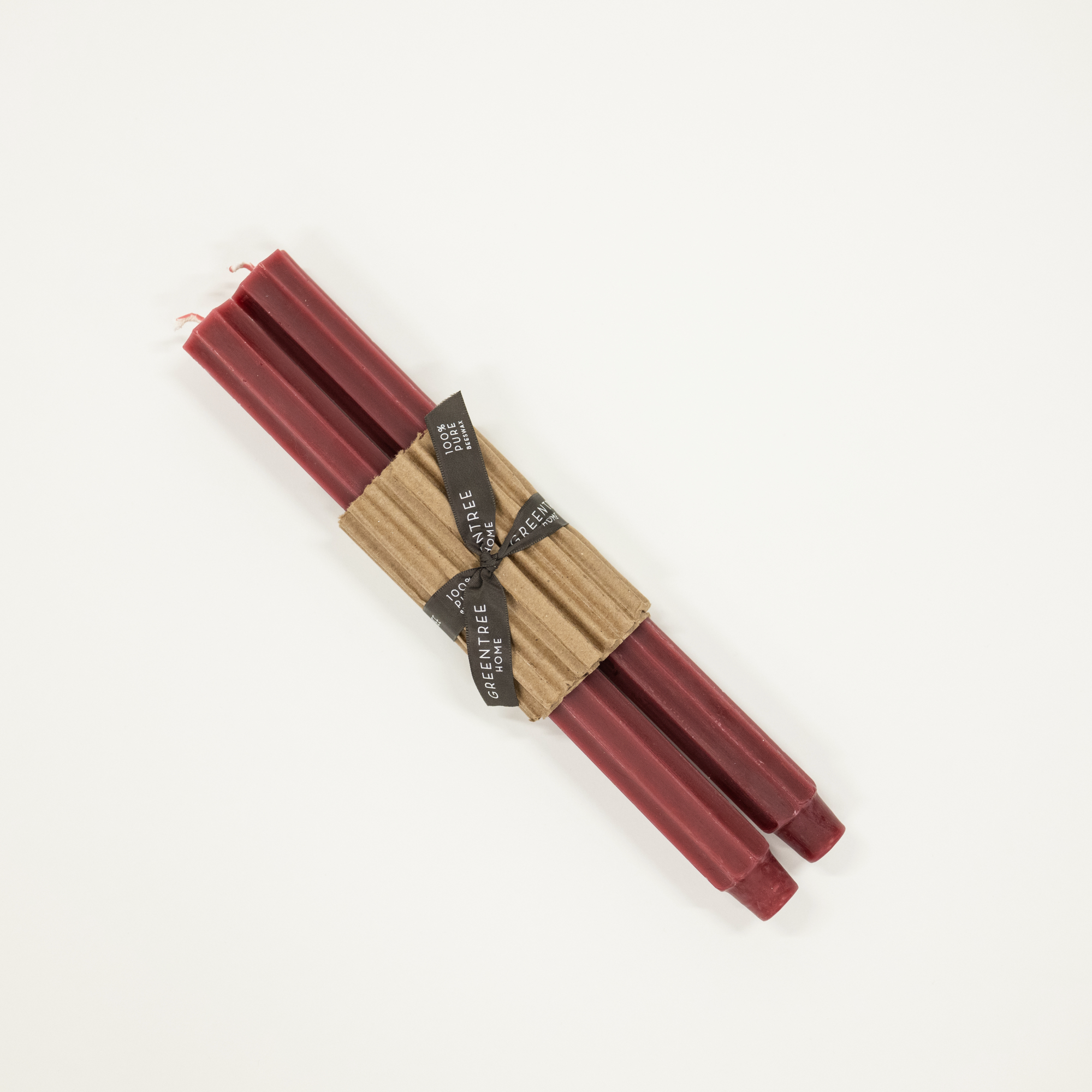 dark pink fluted shaped candle taper
