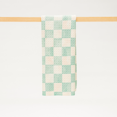 seafoam green checkerboard microfiber kitchen towel