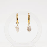 Single Pearl Hoop Earrings