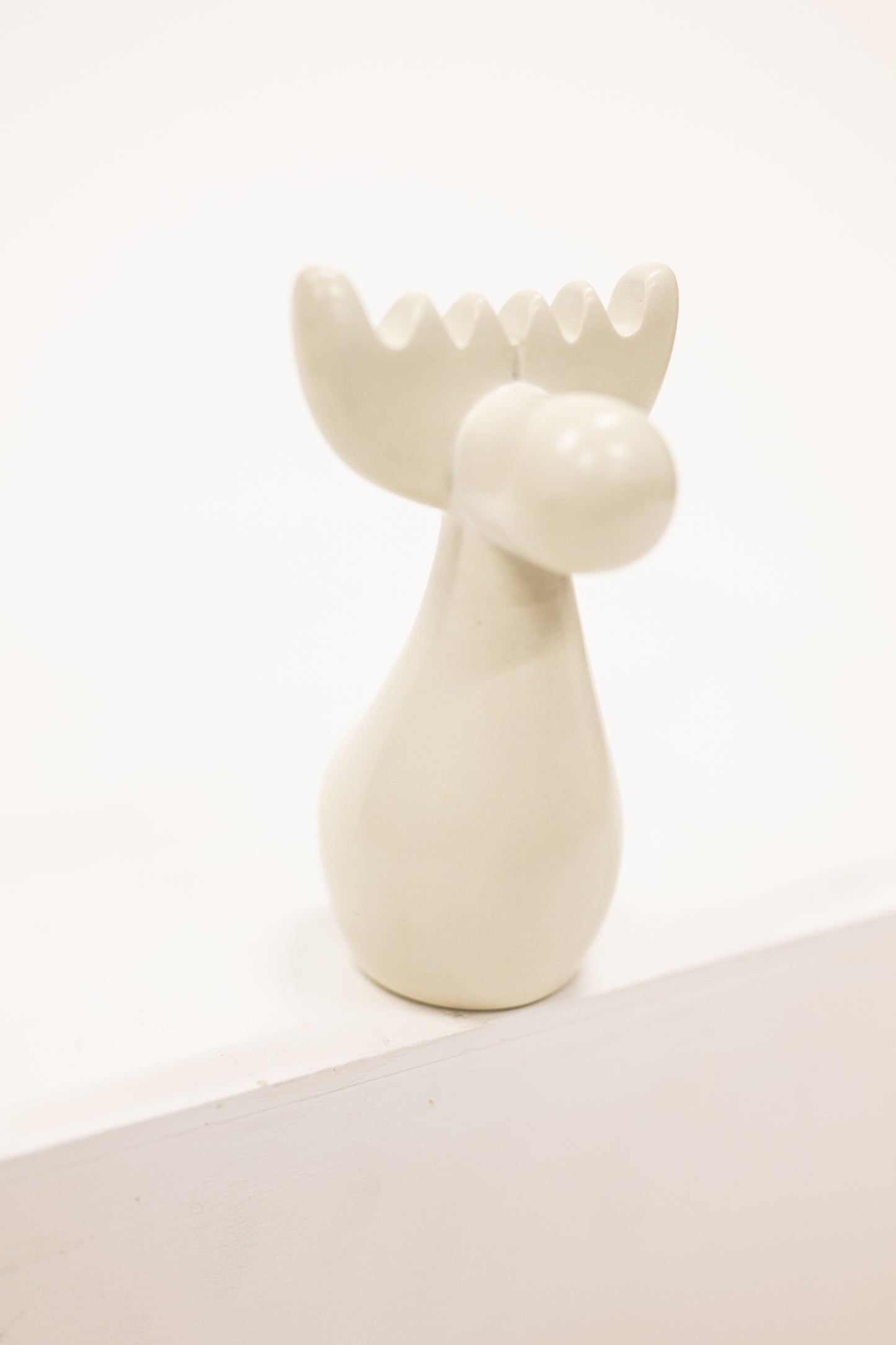 reindeer figurine carved from white soapstone